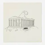 Steve Gianakos, Untitled (Roman Dog), 1976, ink and graphite on paper