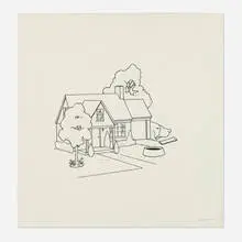 Steve Gianakos, Untitled (Suburban Dog), 1976, ink on paper