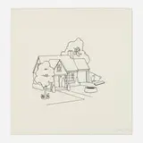 Steve Gianakos, Untitled (Suburban Dog), 1976, ink on paper
