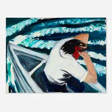 Richard Bosman, Injured Man, oil on canvas