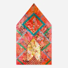 Miriam Schapiro, Eye Dazzler, 1980, acrylic and fabric collage on canvas