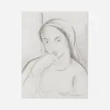 Víctor Manuel García Valdés, Muchacha, graphite on paper