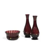 bowl, model 15299, and two vases by Verreries Artistiques Barovier & C., sold Aug 2021
