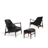 Ib Kofod-Larsen, Elizabeth lounge chairs, pair, and ottoman