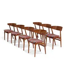 Helge Sibast, dining chairs, set of seven, model 7