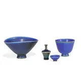 Berndt Friberg and John Andersson, bowl and miniature vessels, group of four, Sweden