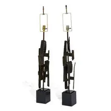 Harry Balmer, brutalist table lamps, pair