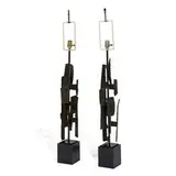 Harry Balmer, brutalist table lamps, pair