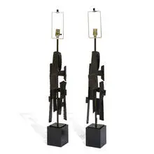 Harry Balmer, brutalist lamps, pair