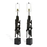 Harry Balmer, brutalist lamps, pair