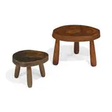 Maker Unknown, carved and turned three-legged stools, set of two