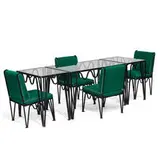 seven-piece dining set: three tables and four chairs by Walter Lamb, sold Aug 2021