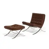 Barcelona chair and ottoman by Ludwig Mies van der Rohe, sold Aug 2021