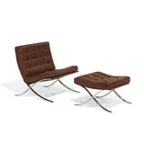 Barcelona chair and ottoman by Ludwig Mies van der Rohe, sold Aug 2021