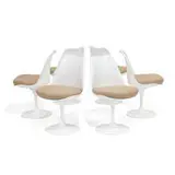 Tulip swivel dining chairs, set of six by Eero Saarinen, sold Aug 2021