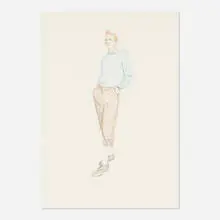 Lucy McKenzie, Tin Tin 4, 2005, colored pencil on paper