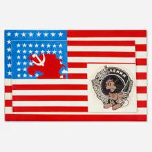 Alexander Kosolapov, Two Flags, 1991, acrylic on linen