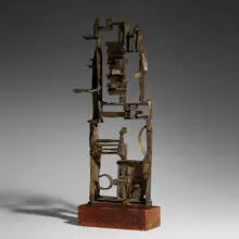 Dorothy Dehner, Untitled, 1962, cast bronze, pine