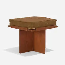 stool for the Randall Fawcett House by Usonian, c. 1950, plywood, upholstery, sold Feb 2019