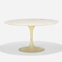 dining table, model 174W by Eero Saarinen, 1957, marble, enameled steel, sold Feb 2019