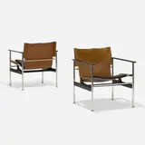 Charles Pollock, Sling chairs model 657, pair