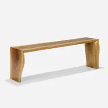 Hugh Acton, free-edge bench, c. 1990, walnut