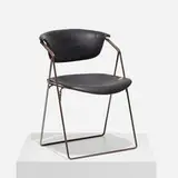 Hugh Acton, Early Acton Stacker chair model, c. 1962, steel, vinyl over fiberglass shell
