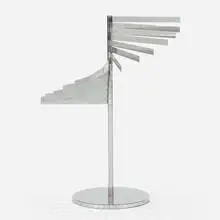 Hugh Acton, prototype magazine rack, c. 1965, chrome-plated steel