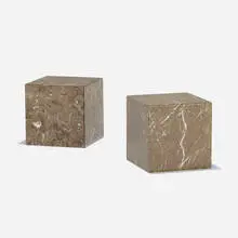 occasional tables, pair by Hugh Acton, c. 1975, marble, sold Feb 2019