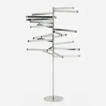 Hugh Acton, prototype magazine rack, c. 1965, chrome-plated steel