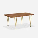 Hugh Acton, Rare bench, c. 1955, walnut, brass