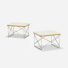 LTRs, pair by Charles and Ray Eames, ash plywood, chrome-plated steel, sold Feb 2019
