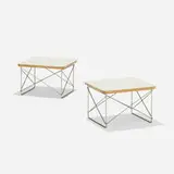 LTRs, pair by Charles and Ray Eames, ash plywood, chrome-plated steel, sold Feb 2019
