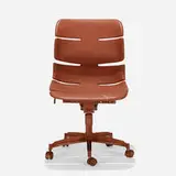 Hugh Acton, prototype desk chair, c. 1978, lacquered fiberglass, enameled aluminum, enameled steel, lacquered plastic