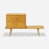 Paul McCobb, Planner Group bench with cabinet, c. 1950, maple, aluminum