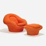 Charles Pollock, prototype lounge chair and ottoman