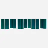 Alcoa, vases, set of twelve, 1959, anodized aluminum