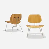 LCMs, pair by Charles and Ray Eames, ash plywood, chrome-plated steel, rubber, sold Feb 2019