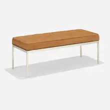 bench by Florence Knoll, c. 1955, upholstery, stainless steel, sold Feb 2019