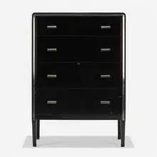 Norman Bel Geddes, cabinet, c. 1935, enameled steel, aluminum