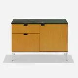 Florence Knoll, Executive Office cabinet, Vermont Verde marble, ash, chrome-plated steel