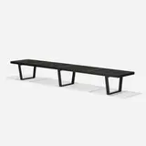 Slat bench, model 4992 by George Nelson & Associates, 1952, lacquered wood, sold Feb 2019