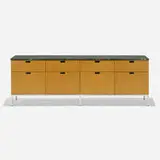 Florence Knoll, Executive Office cabinet, Vermont Verde marble, ash, chrome-plated steel
