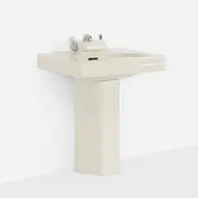 Henry Dreyfuss, Crane Neuvogue Pedestal sink, c. 1939, porcelain, aluminum, chrome