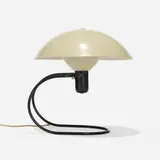 Greta von Nessen, Anywhere table lamp, 1952, enameled aluminum, enameled steel, plastic