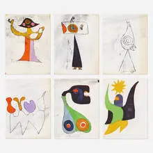 Charles Pollock, collection of six works, c. 1975, ink on paper