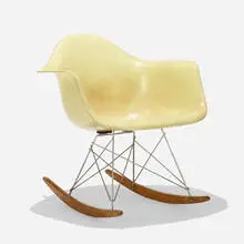 First Edition RAR by Charles and Ray Eames, 1950, molded fiberglass with rope edge, steel, birch, rubber, sold Feb 2019