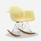 Charles and Ray Eames, First Edition RAR, 1950, molded fiberglass with rope edge, steel, birch, rubber