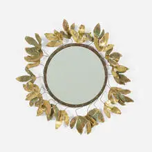 C. Jeré, wall mirror, 1968, brass, mirrored glass