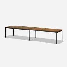 Florence Knoll, T Angle bench, 1956, walnut, enameled steel